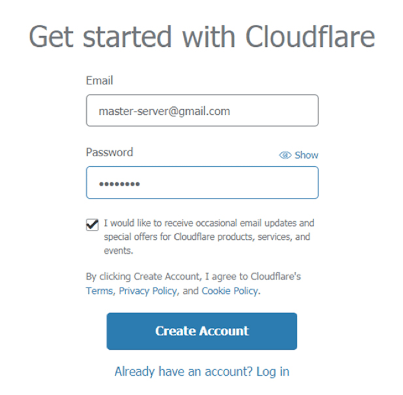 Подключение CloudFlare, рис. 1
